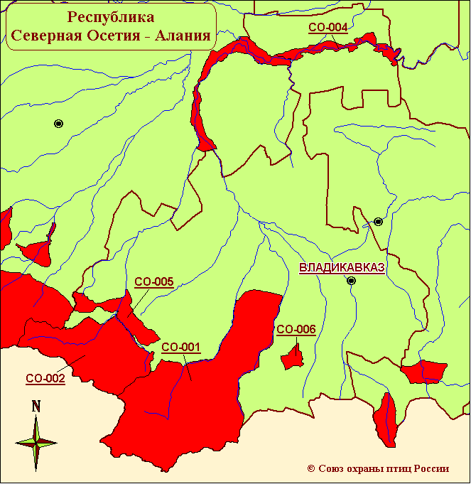 Северная осетия карта россии