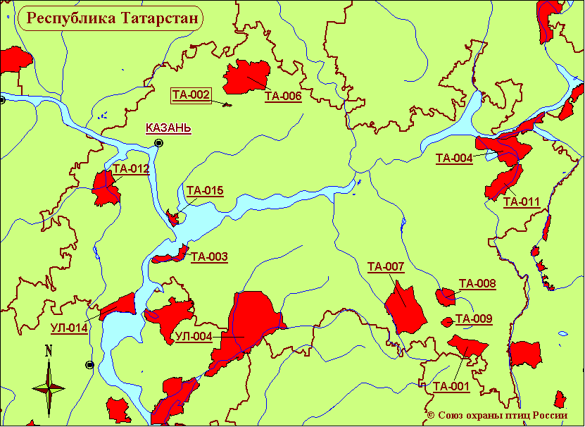 Карта рек татарстана и их названия